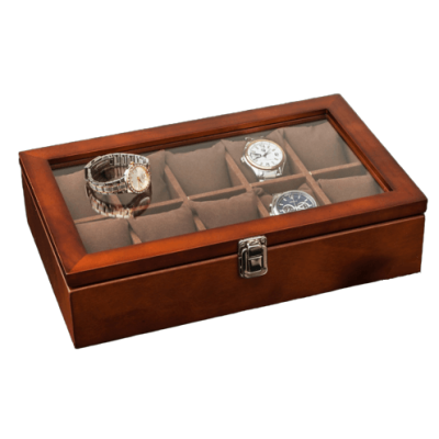 BROWN WOOD WATCHBOX 10 Uhren