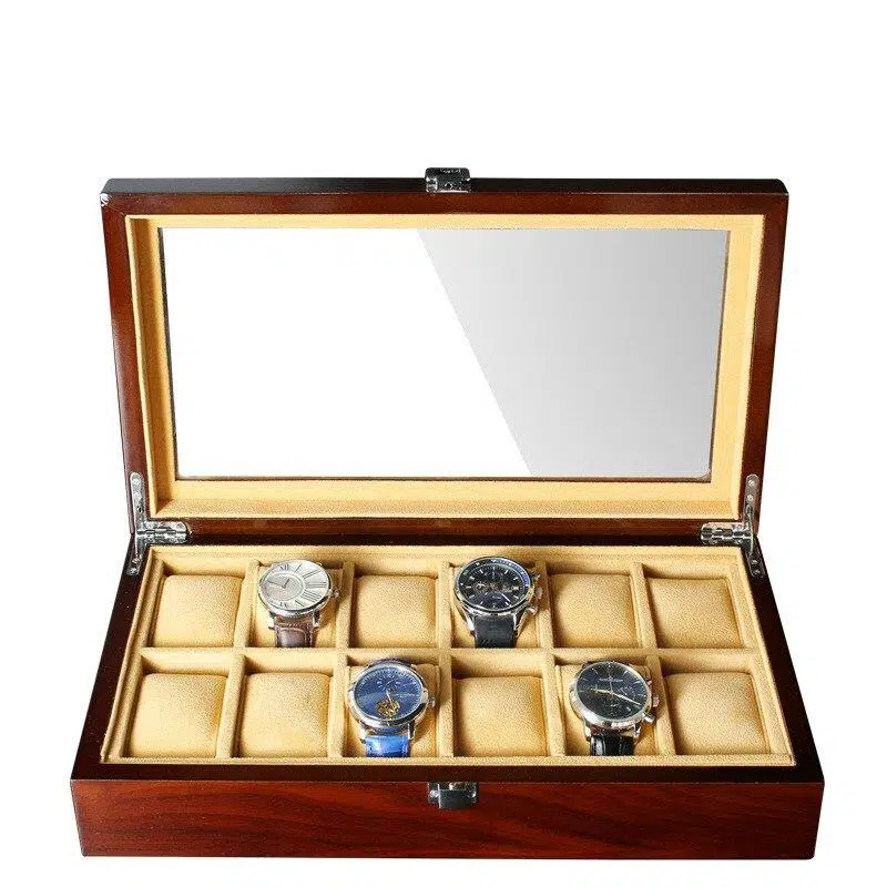 HÖLZERNE UHRENBOX ZUR AUFBEWAHRUNG  12 Uhren