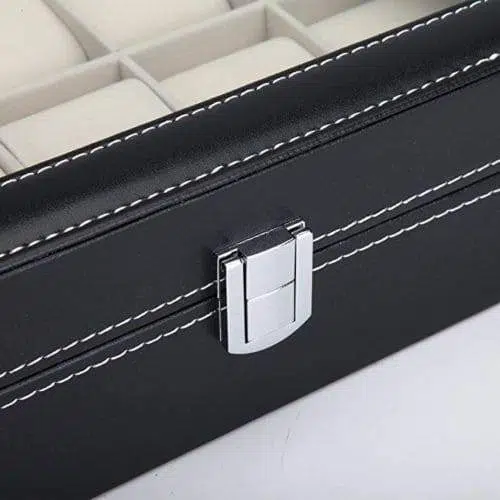 UHRENBOX AUS KUNSTLEDER  10 Uhren