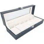 UHRENBOX AUS KUNSTLEDER 6 Uhren